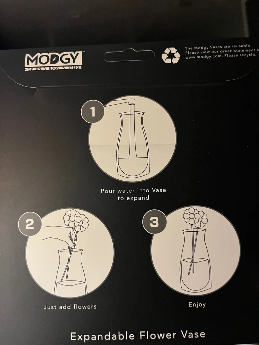 Modgy Jewish Star and Chai  Expandable Vase — Decorative Reusable Vase